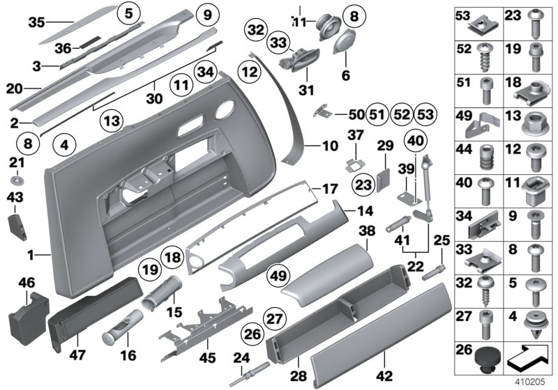 Door trim panel, front