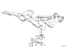 Rear axle support/wheel suspension