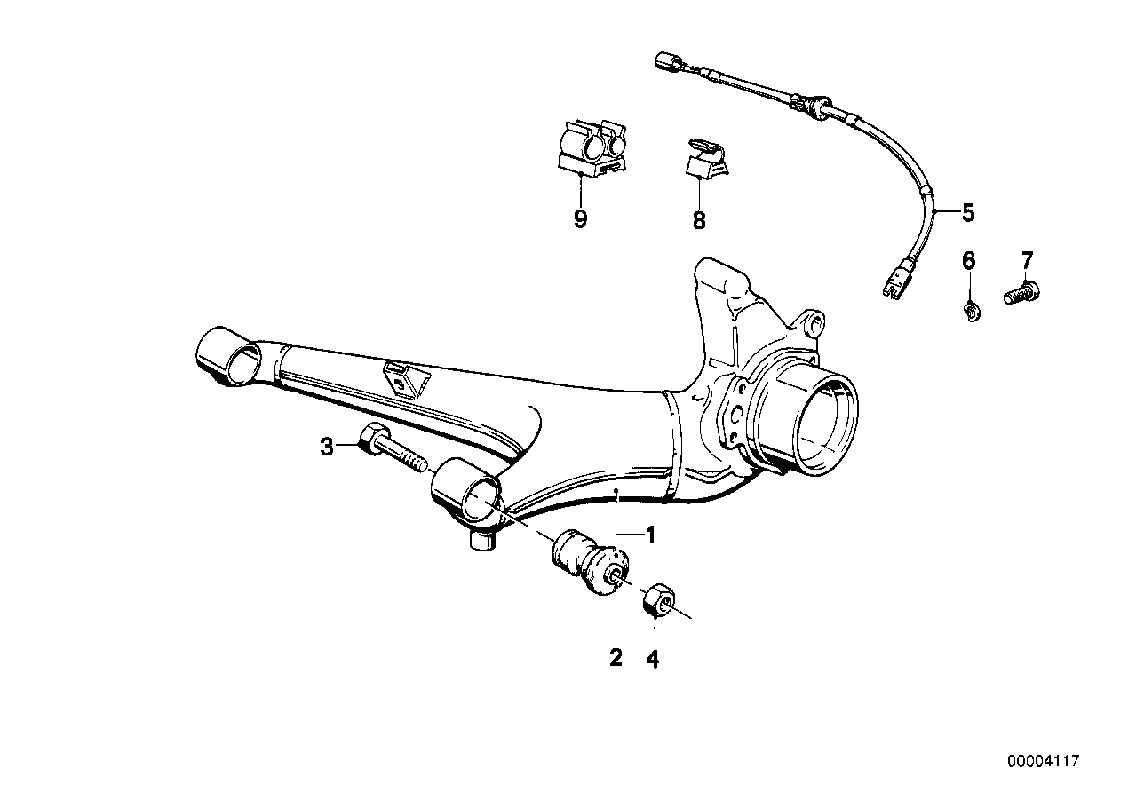 Cadre auxiliere arriere/suspension roues