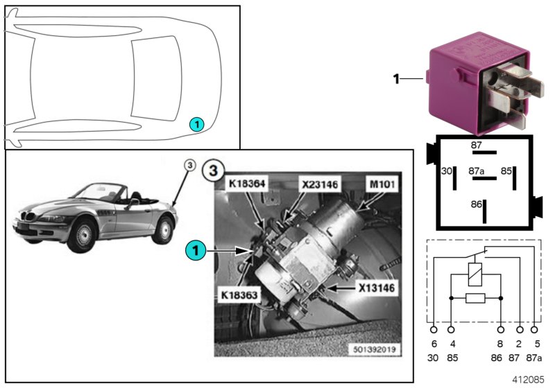 Relay, soft top 1 K18363