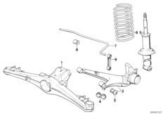 Soporto eje trasera/suspension ruedas