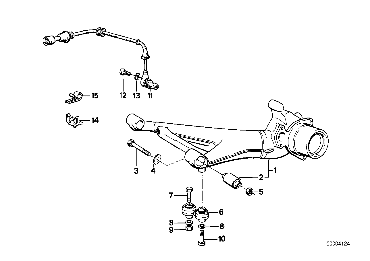 Rear axle support/wheel suspension