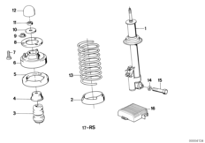 Rear spring strut assy EDC/levell.device