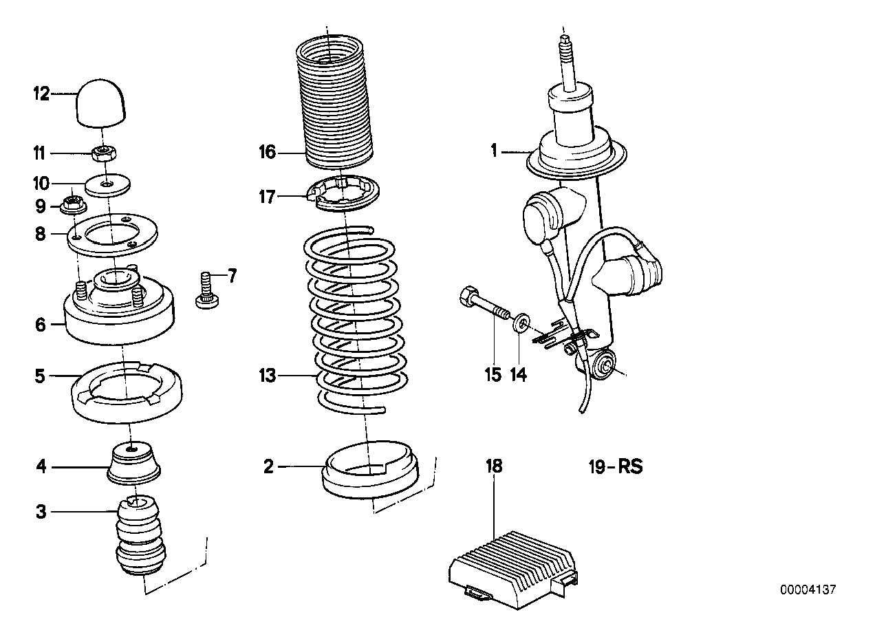 Rear spring strut EDC/ctrl unit/sensor