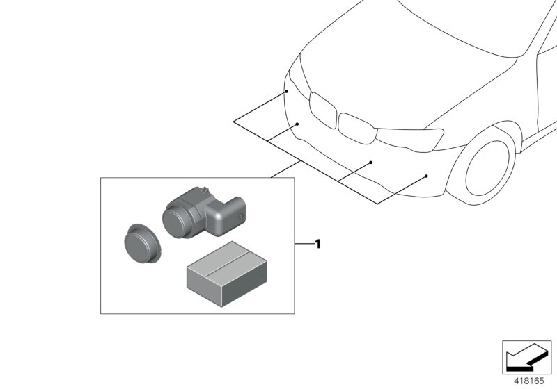 Install.kit, Park Distance Control,front