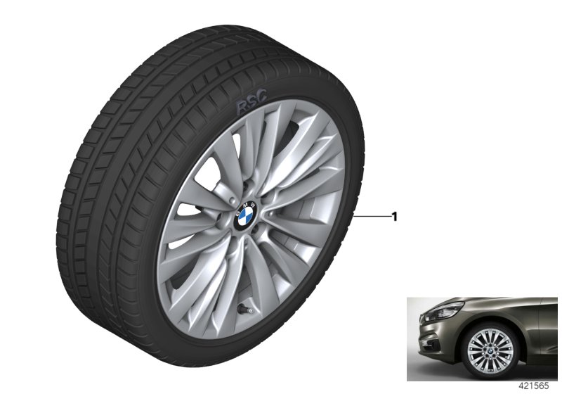 Winter wheel & tyre, multi-spoke 475