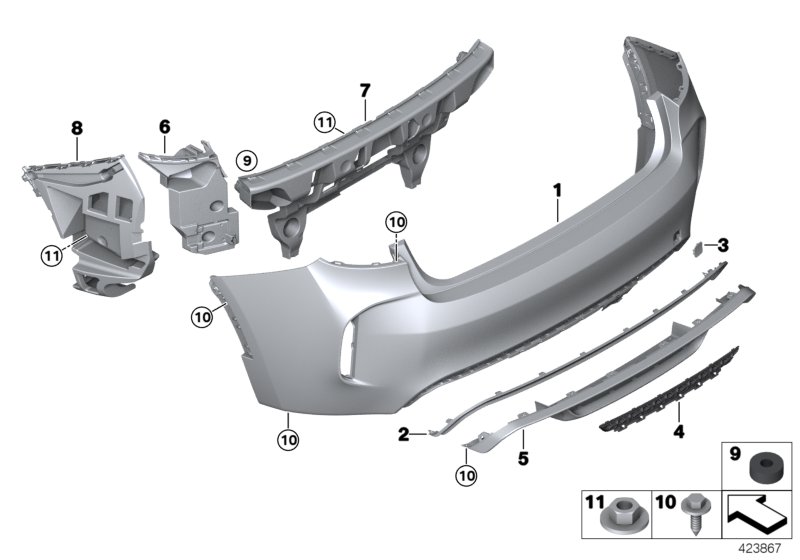 M trim panel, rear