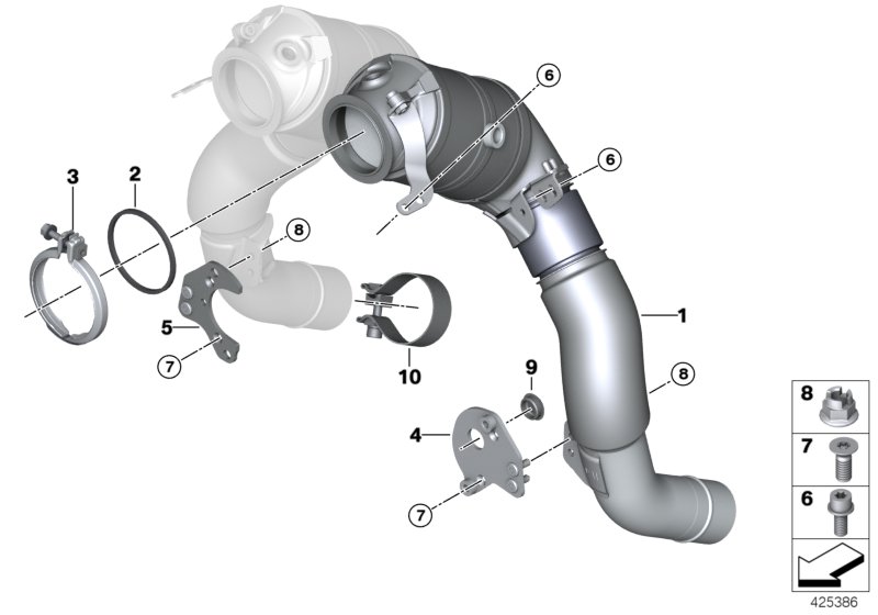 Catalizzatore in prossimità del motore