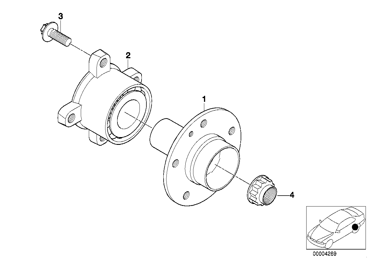 Hinterachswelle/Radlagerung