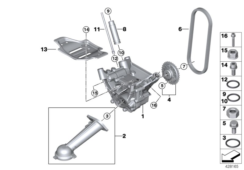 Lubrication system/Oil pump with drive