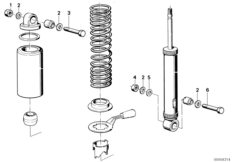 Rear spring strut mounting parts