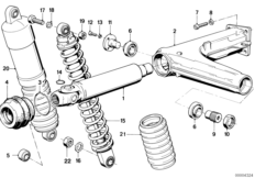 Rear wheel swinging arm mounting parts