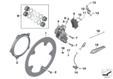 Travão roda diant.,reequip.,kit rebites