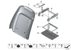 Rear panel 12'' monitor & mounting part