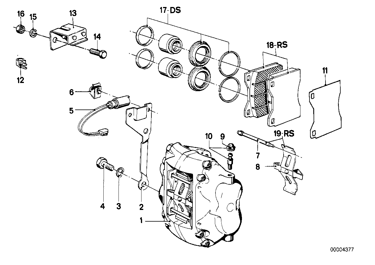 Framhjulsbromsbromsbelägg-sensor