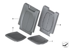 Seat, rear, cushion, and cover, 3rd row
