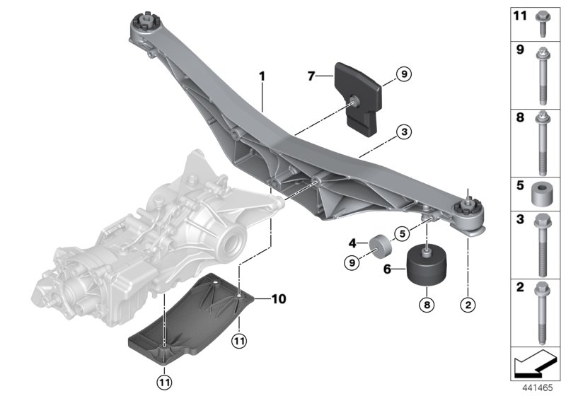 Cross-member, rear axle differential