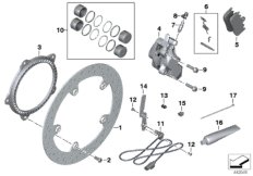 Front brake, retrofit, rivet kit