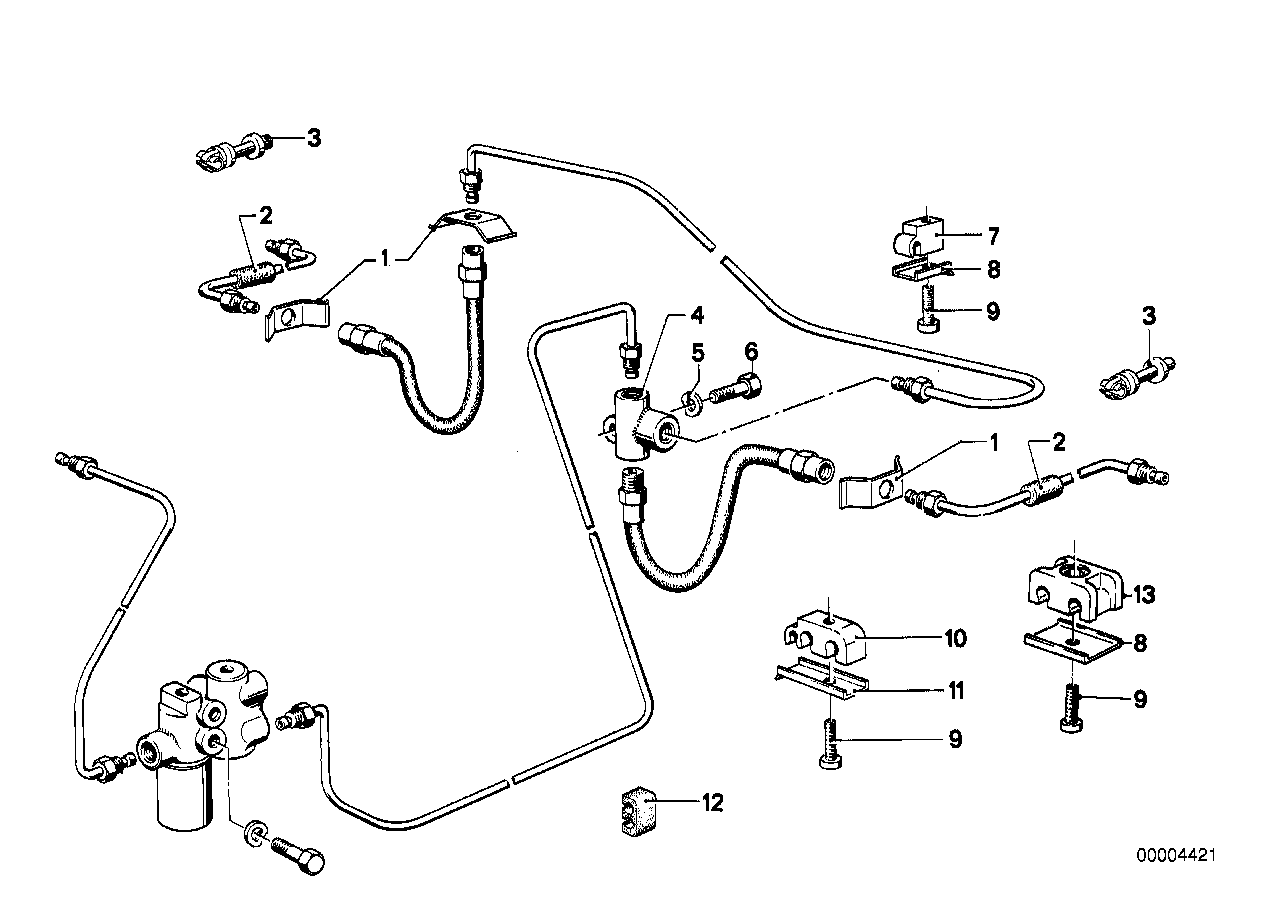 制动管路 后部/固定件