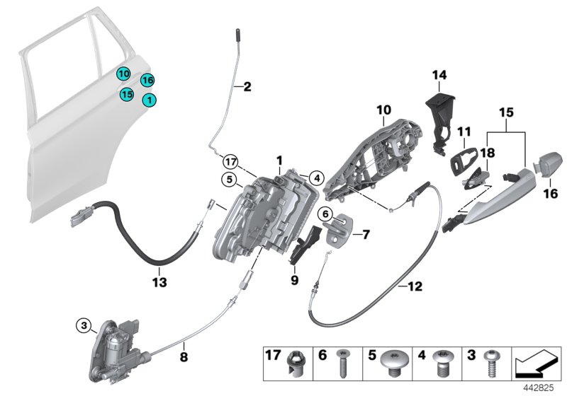 Locking system, door, rear