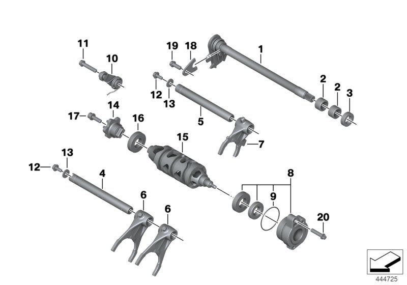 6 Gang Getriebe-Schaltungsteile