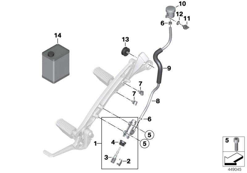 Hoofdremcilinder achter Integral ABS