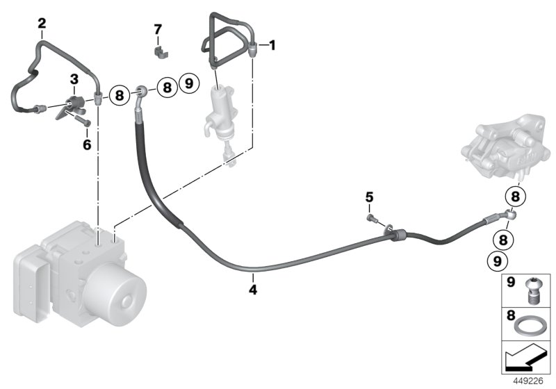 Bromsledning bak I-ABS generation 2