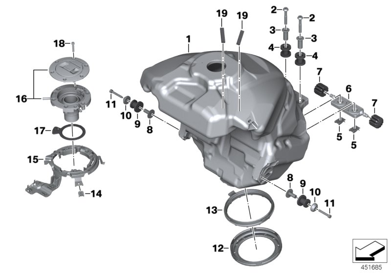 Fuel tank / fastening parts