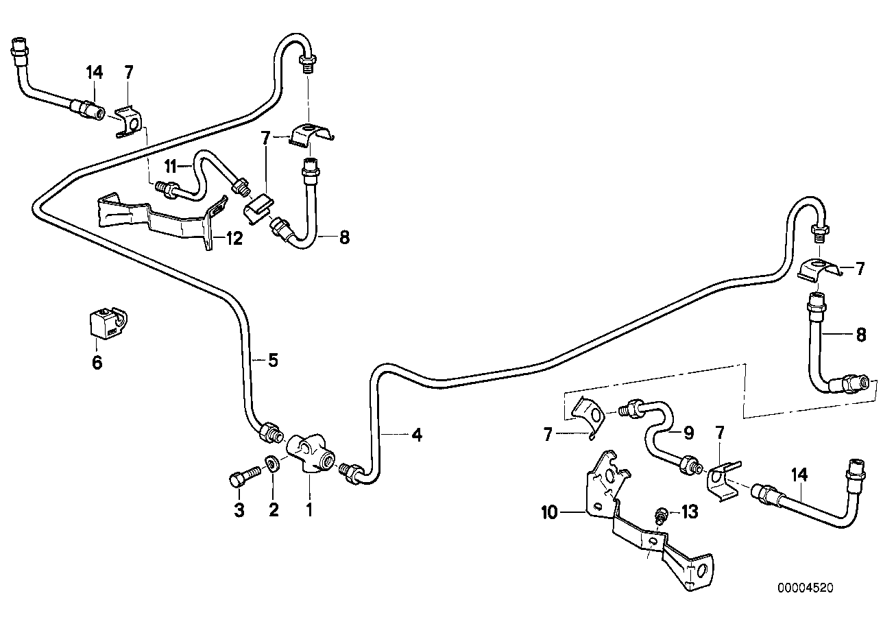 Brake pipe rear disk brake