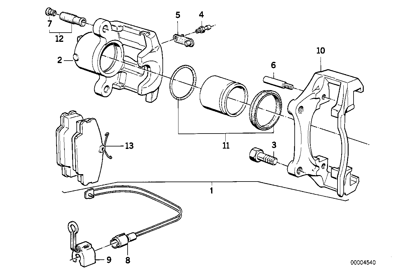 Vorderradbremse-Bremsbelag-Fühler