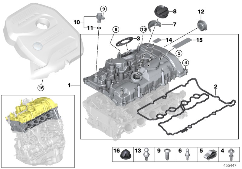 Cylinder head cover/Mounting parts