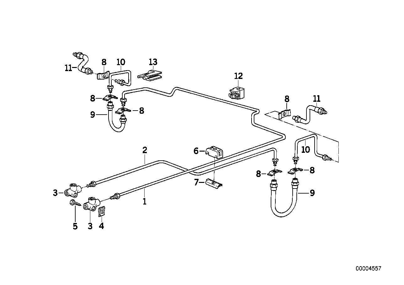 Brake pipe rear ABS