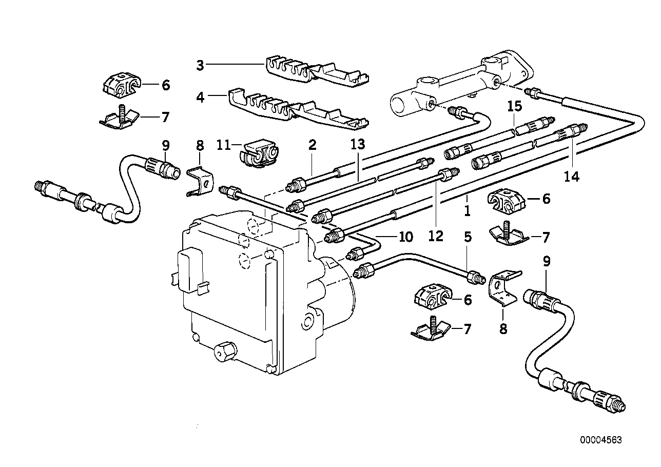 Tubo de travão dianteiro ABS/ASC+T