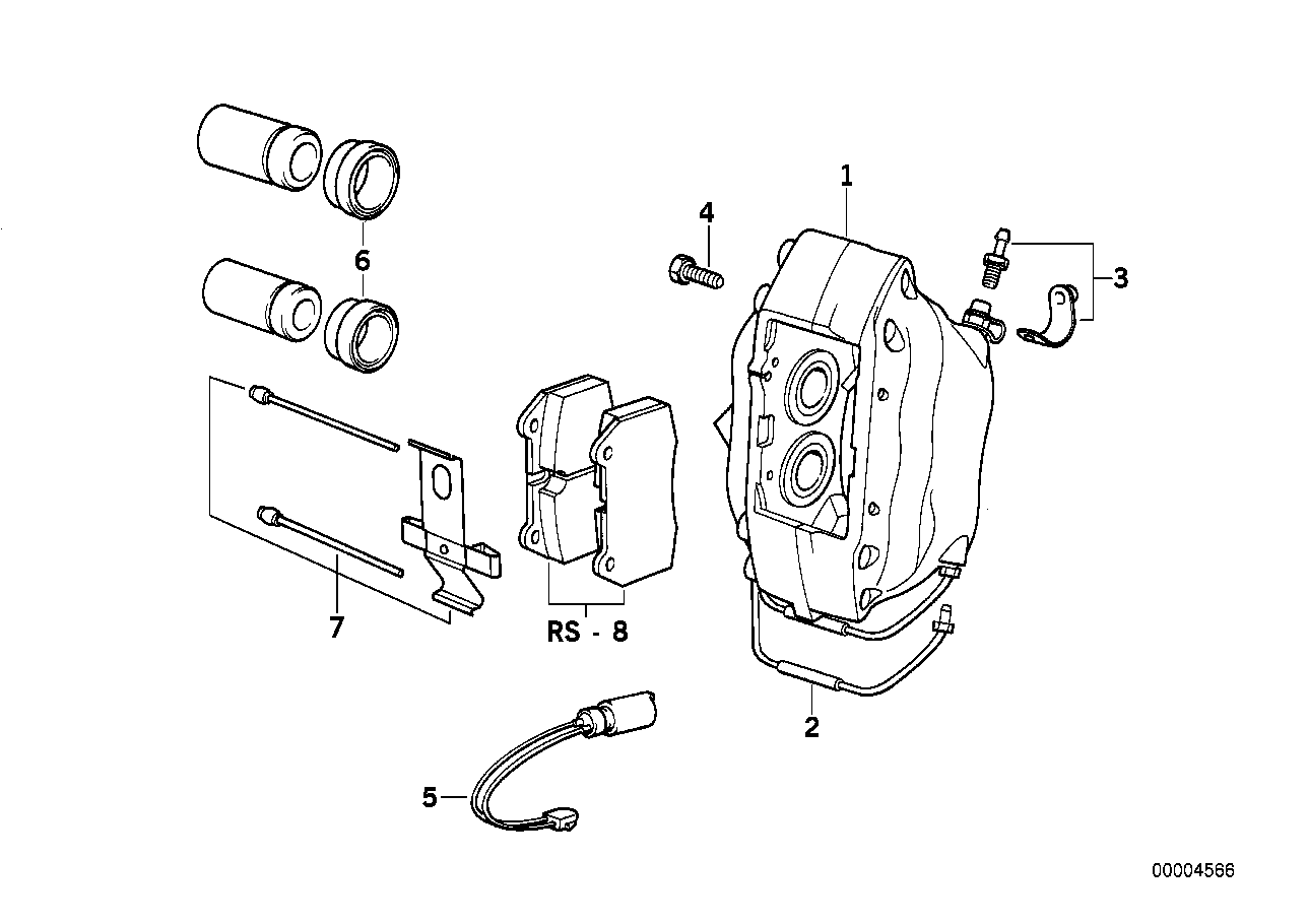 Front wheel brake, brake pad sensor