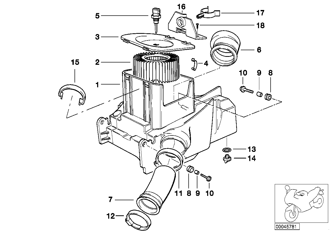 Ansauggeräuschdämpfer/Filtereinsatz