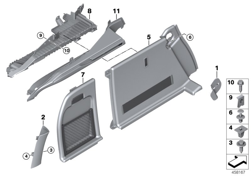 Trunk trim, left