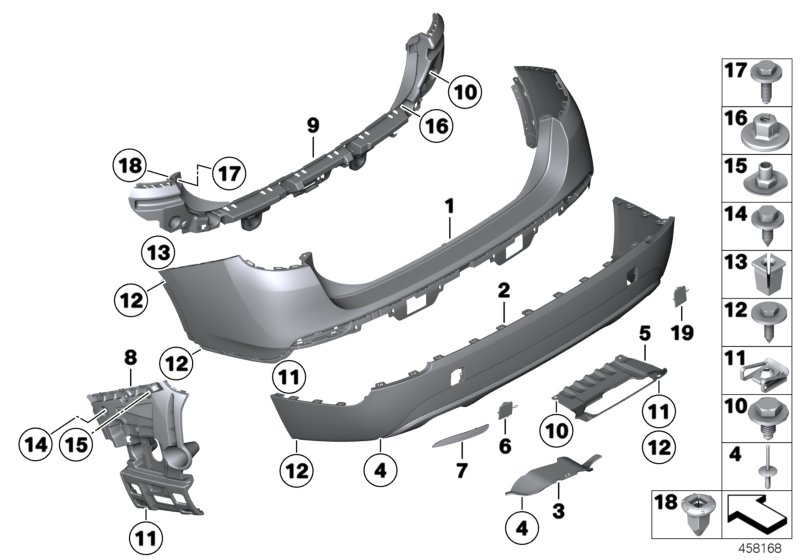 Trim panel, rear