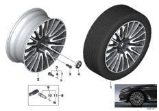 BMW 轻质铝合金轮辋 V 式轮辐 629 - 21''