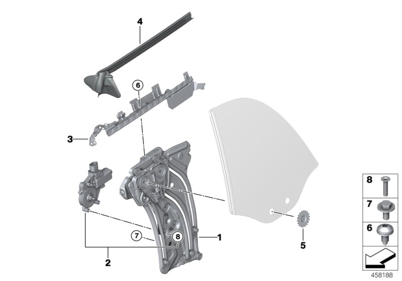 Mechanizm szyby drzwi tylnych