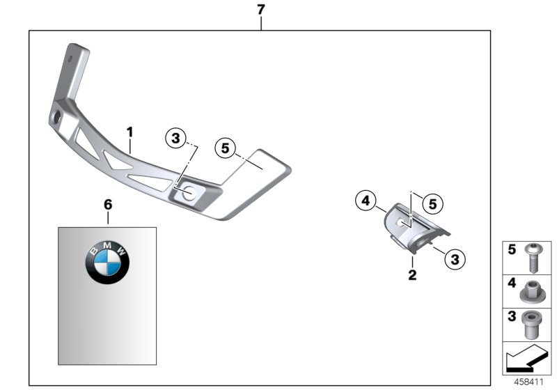 Mounting parts set f windshield