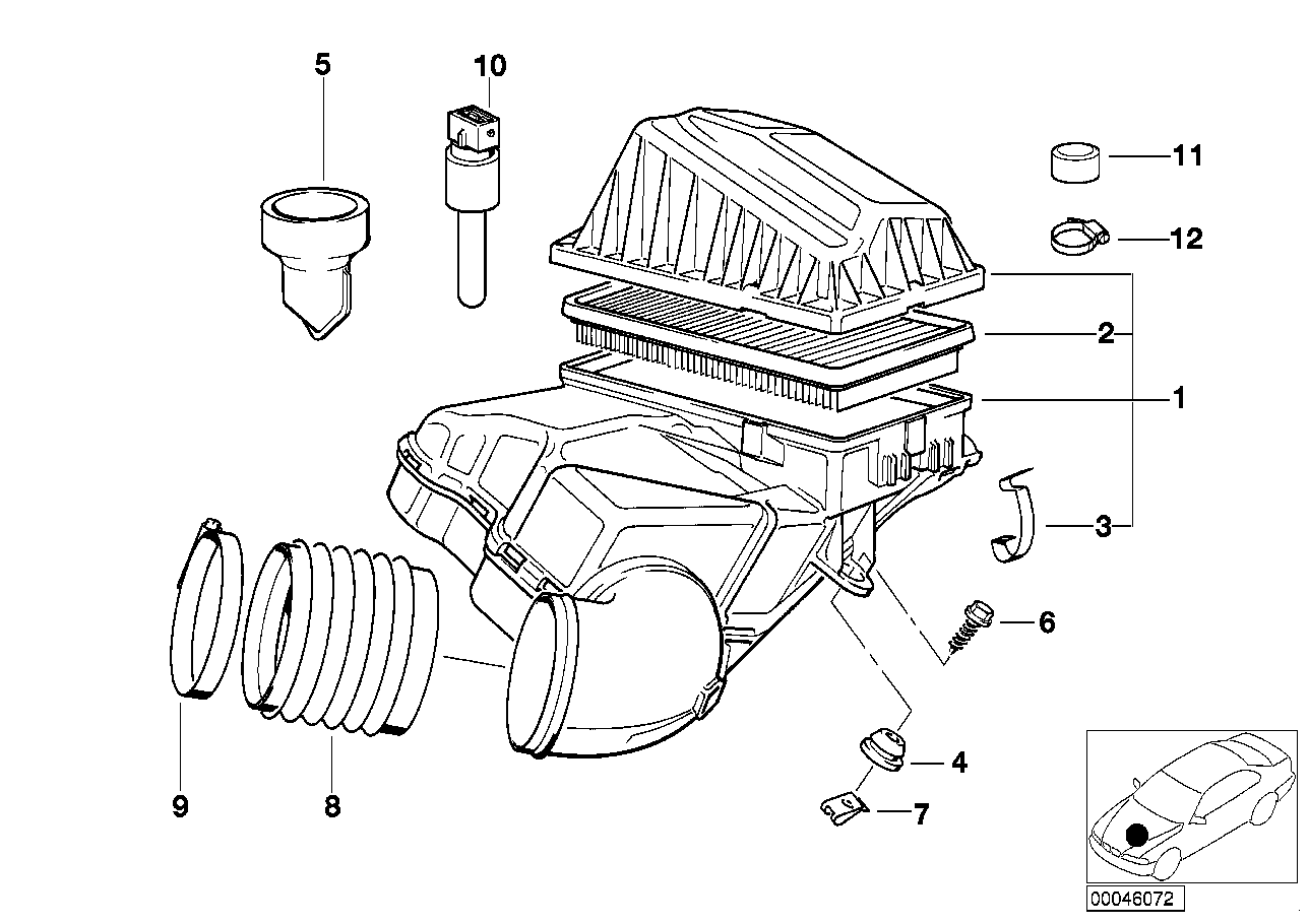 Insugningsljuddämpare / Filterinsats