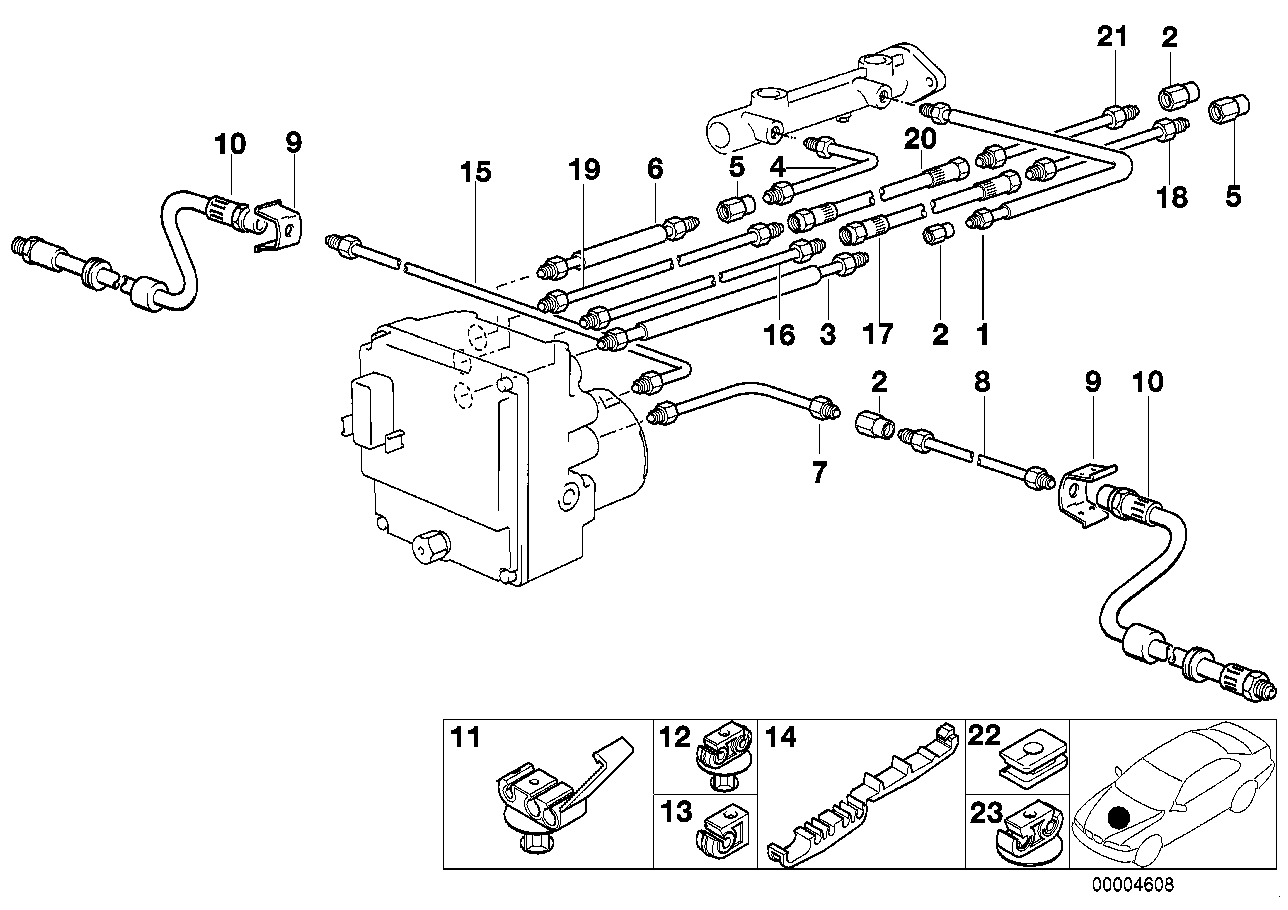 制动管路 前部 ABS/ASC+T