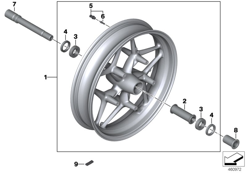 Cast rim, front