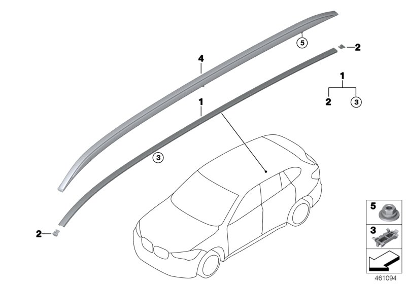 Roof moulding/Roof rail