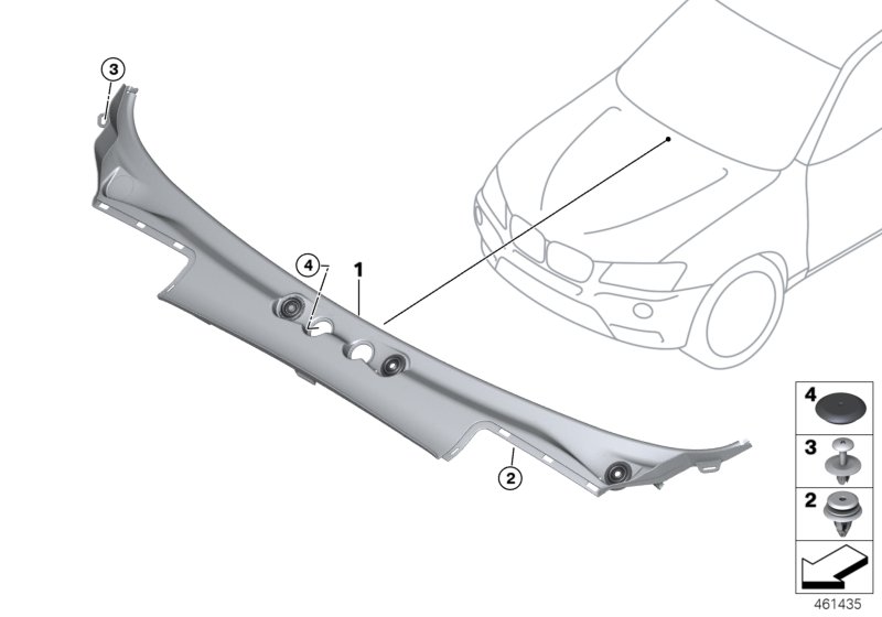 Trim panel, cowl panel, exterior