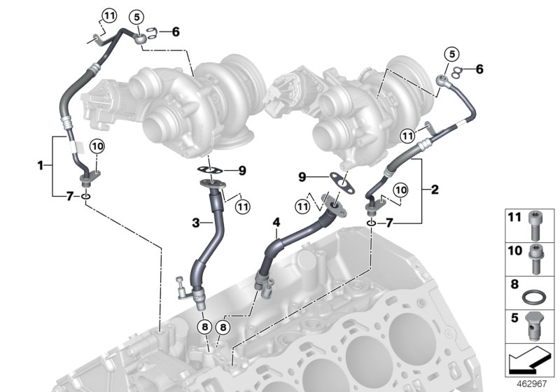 Alimentation en huile turbocompresseur