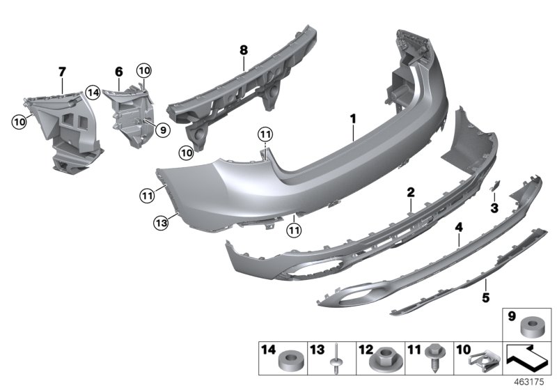 Trim panel, rear