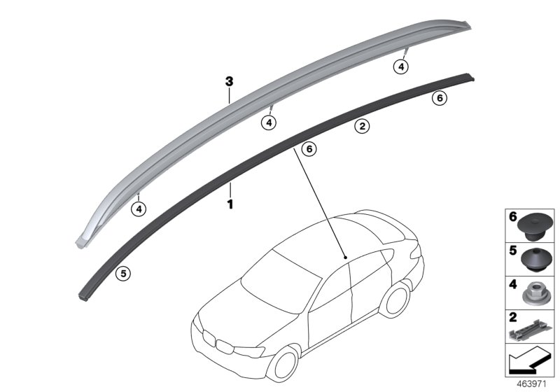 Roof moulding/Roof rail