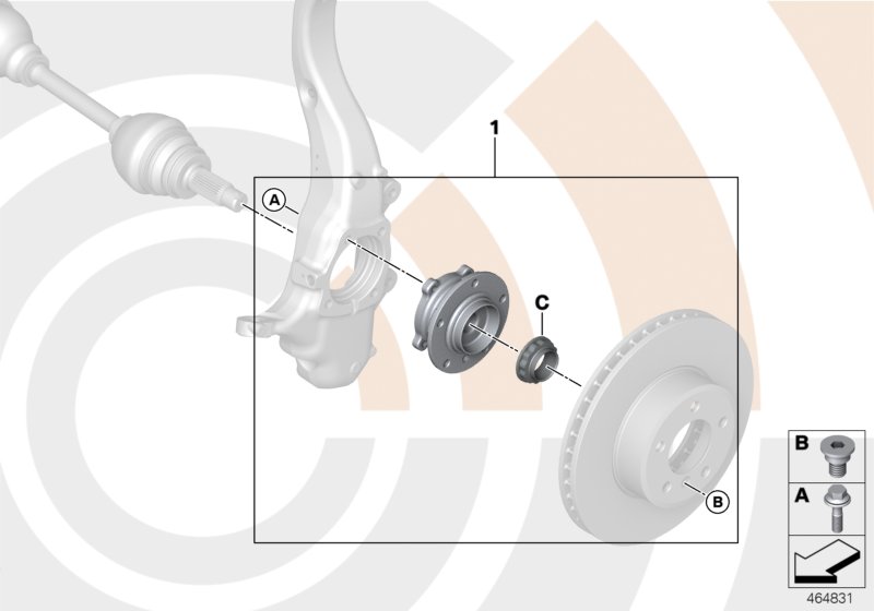 Repair kit, wheel bearing, front