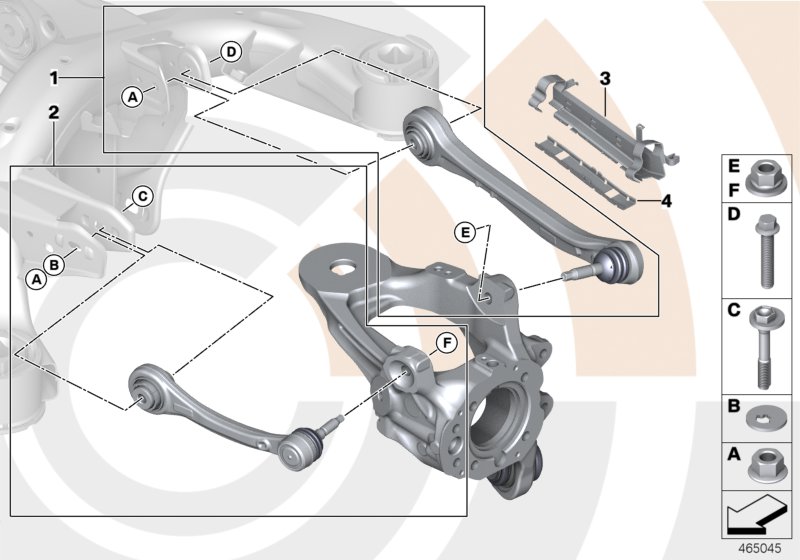 Repair kits, control arms/wishbones